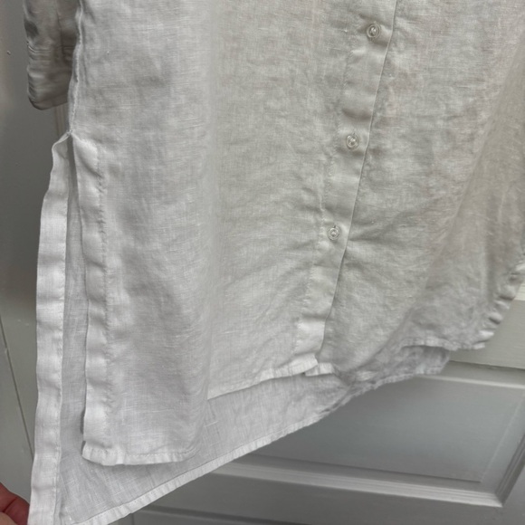 Saks Fifth Avenue White Linen Shirt Dress Size S - Picture 6 of 10